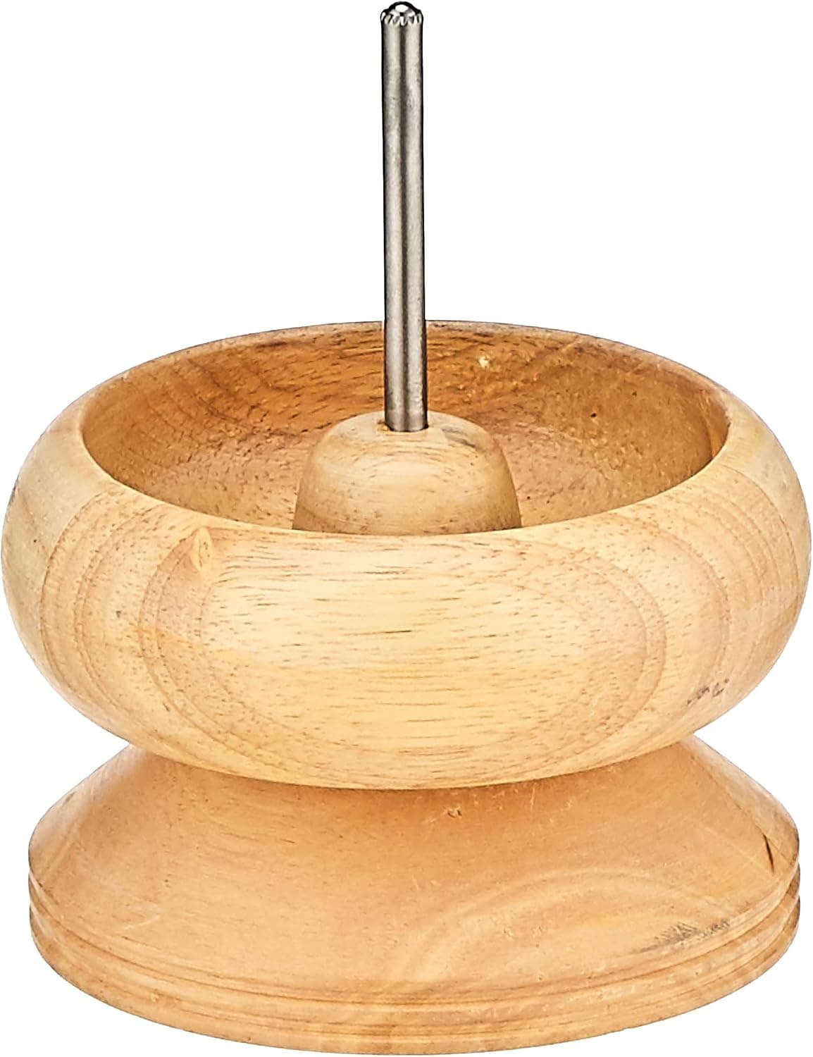 Beadalon Spin N Bead Spinner for Fast Stringing - Wood Bowl with Big Eye Needle