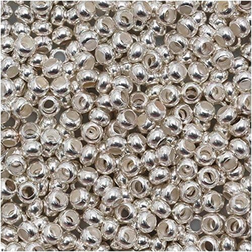 The Beadsmith 11/0 Metal Seed Beads, Silver Plated, 2.3mm Diameter, 16g Tube for Bead Weaving