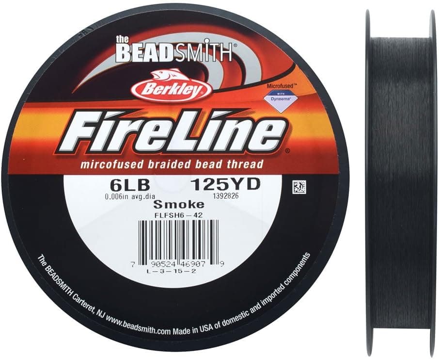 Fireline Braided Beading Thread 6 LB Test and .008in Thick 125 Yards Smoke Gray