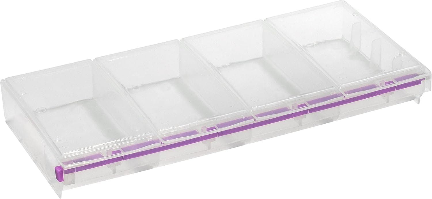Craft Mates Bead Organizer and Plastic Storage Containers, 4 Locking Compartments (2XL)