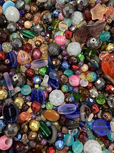 Assorted Glass Beads for Jewelry Making, DIY Lamp Work, Arts and Crafts, and Decorative Hobby Artistry, Colorful Crystal Assortment Bulk Mix, 4-18mm, Half Pound (1)