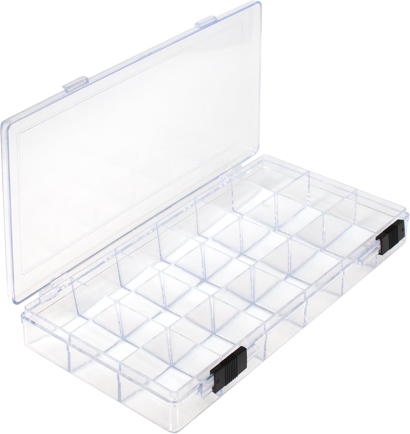 The Beadsmith Clear Bead Organizer - Sorter and Storage Box, 18 Compartments with Double-Sided Locking