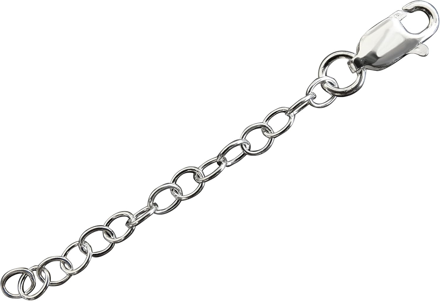 FashionJunkie4Life Sterling Silver 2" Necklace Chain Extender w/Lobster Claw, 3mm, 2 Inch Extension