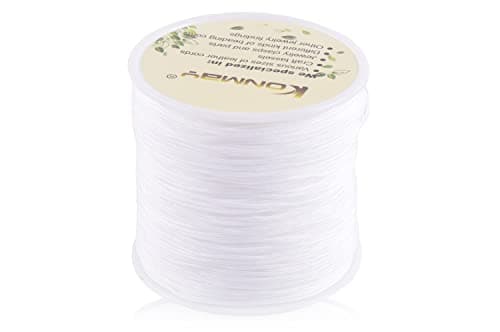 KONMAY 0.8mm Braided Nylon Bracelet Making String Cord,Trim Thread for Chinese Knotting, Kumihimo, Beading, Macramé, Jewelry Making, Sewing, White