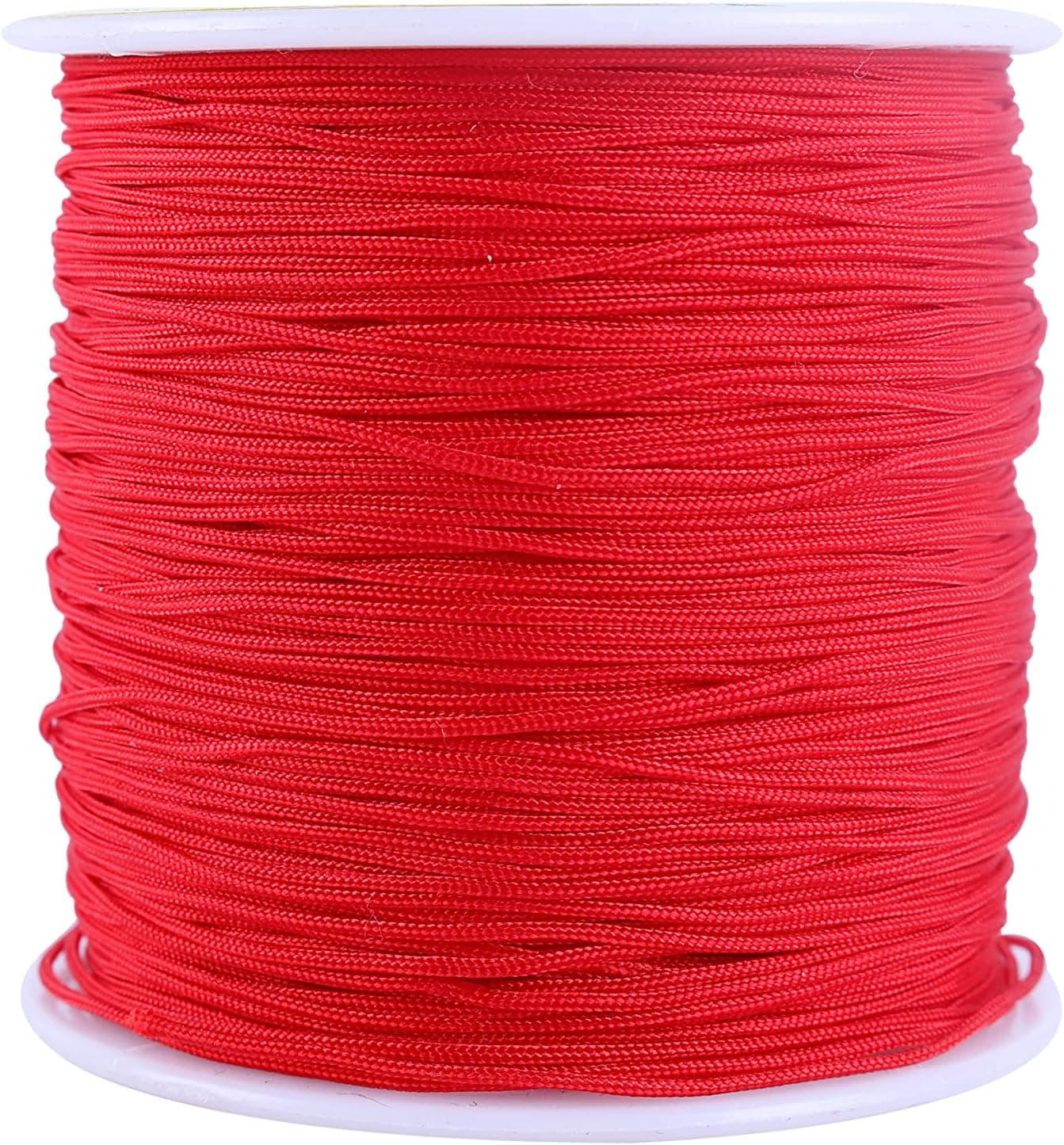 KONMAY 0.8mm Braided Nylon Bracelet Making String Cord Trim Thread for Chinese Knotting Kumihimo Beading Macrame Red
