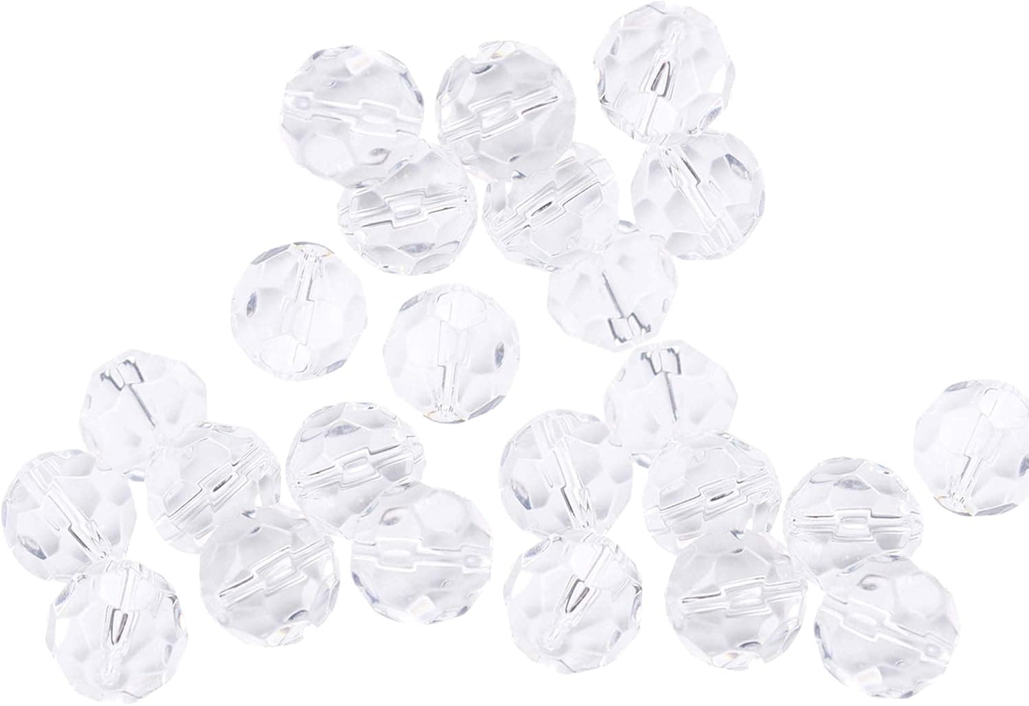 BIHRTC Pack of 300 Rondelle Faceted Crystal Glass Spacer Loose Beads for Jewelry Making (8mm, Clear)