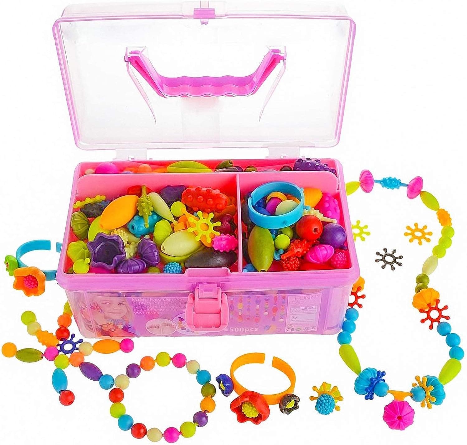 GILI Pop Beads - Jewelry Making Kit for 3-8 Year Old Little Girls - Necklace Bracelet Creativity Snap Set (500pcs)