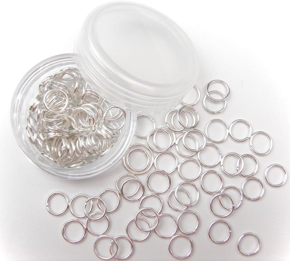 ALL in ONE 1000pcs Open Jump Rings Jewelry Making (Silver 8mm)