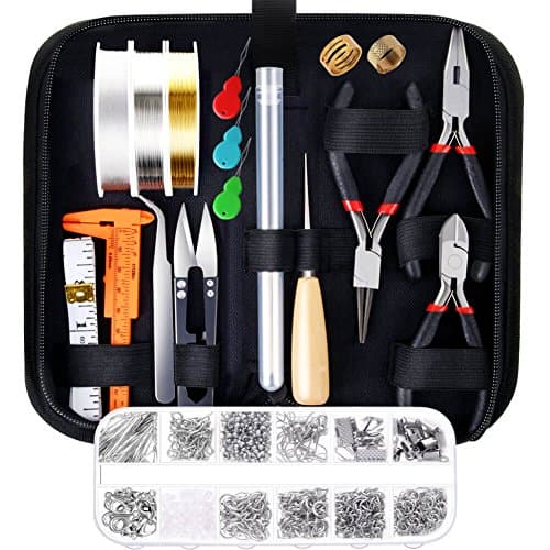 PAXCOO Jewelry Making Supplies Kit with Tools, Wires, Findings for Jewelry Repair and Beading