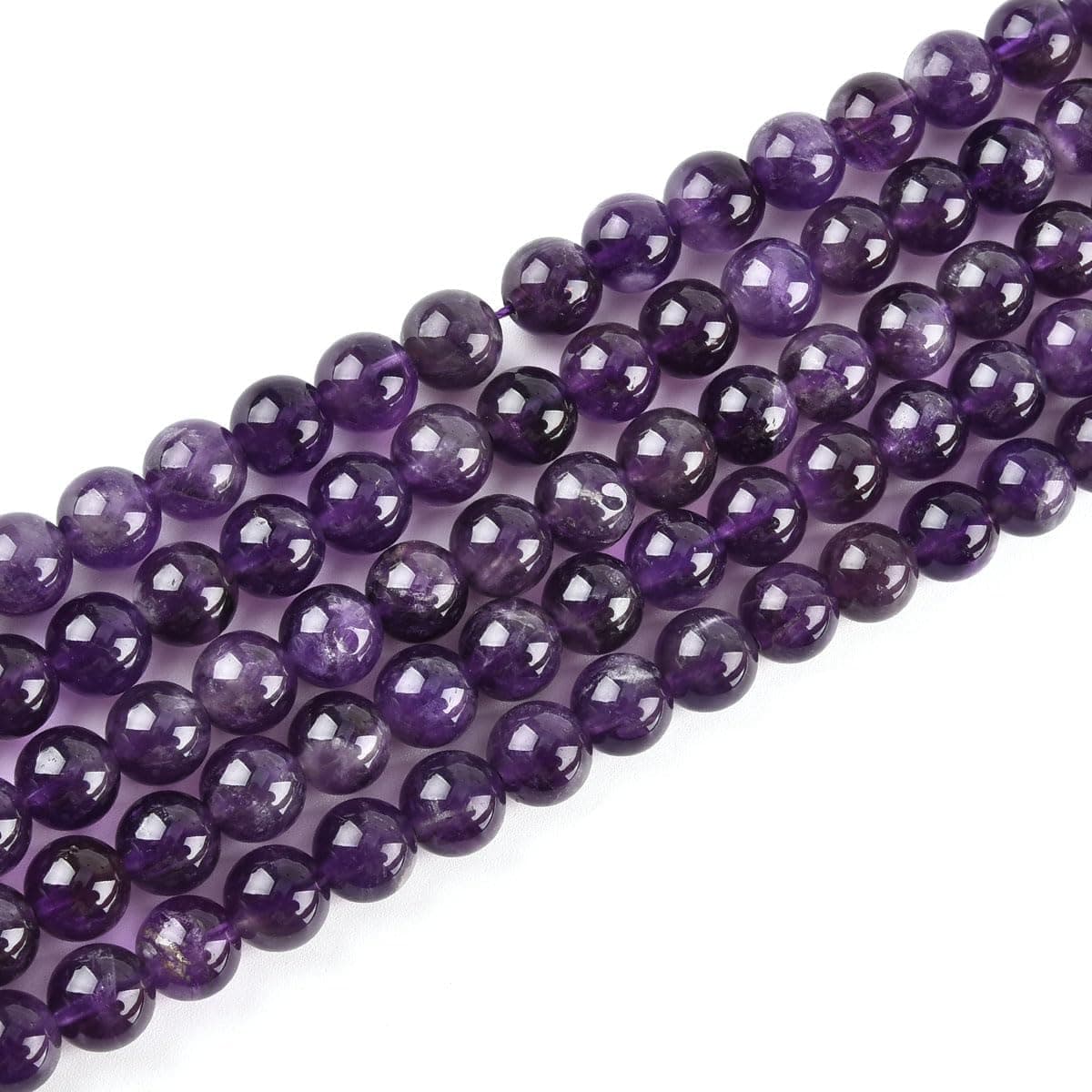 8mm Natural Amethyst Beads Round Gemstone Loose Beads for Jewelry Making (48pcs/Strand)