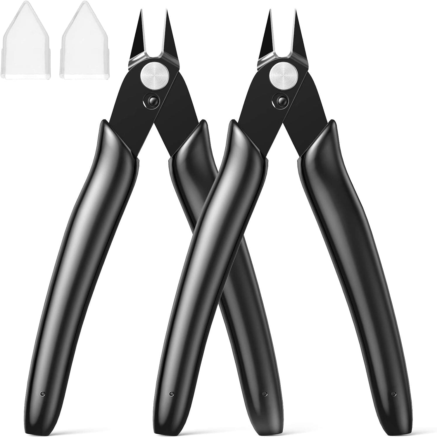 BOENFU Small Wire Cutter Jewelry Wire Cutters Zip Tie Cutters 2-Pack Flush Cut Nippers Precision Small Side Cutting Pliers