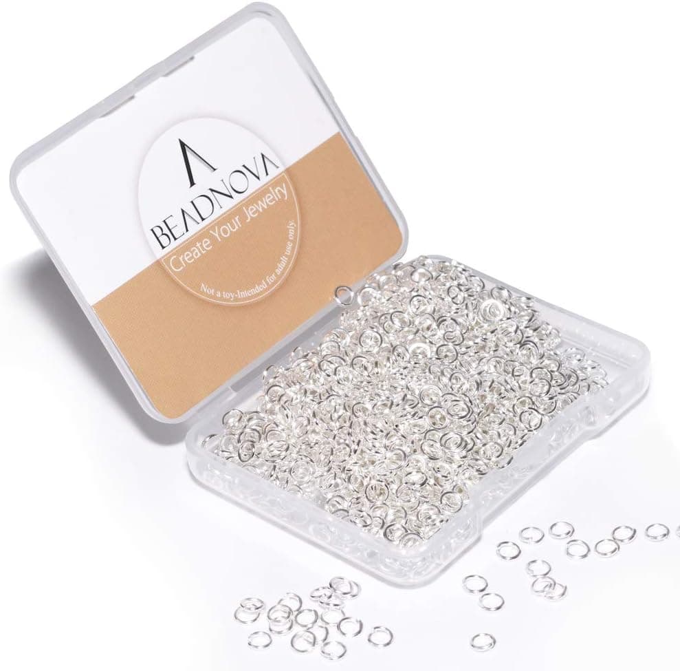 BEADNOVA 4mm Silver Jump Rings for Jewelry Making, Open Jump Rings for Keychains and Necklace Repair (300Pcs)