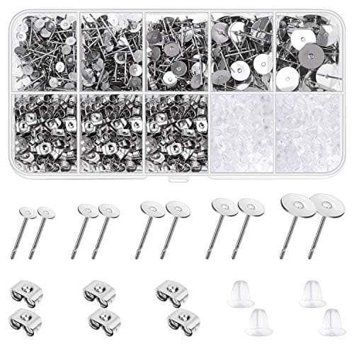 Shynek Earring Making Kit, 1800pcs Supplies with Stainless Steel Posts and Backs for DIY Earrings and Jewelry Making