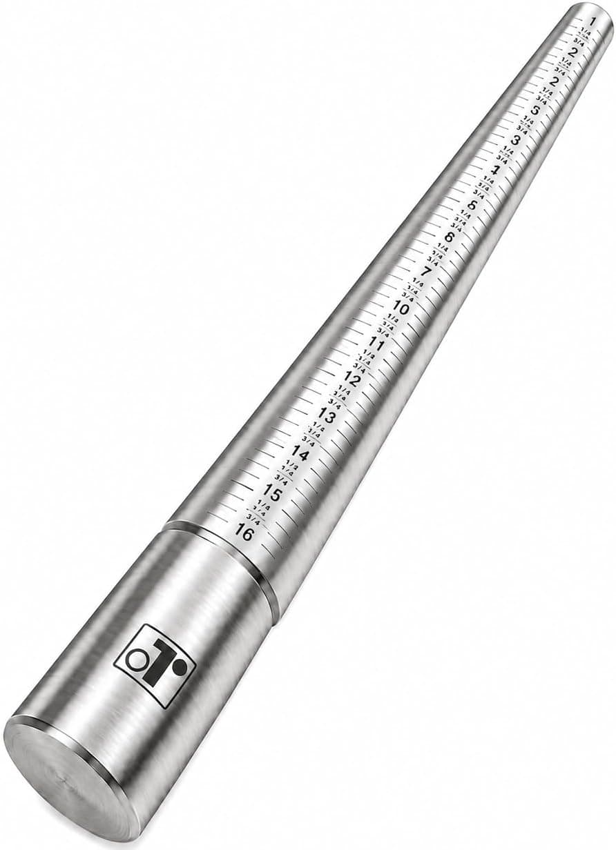 Rosenthal Collection Premium Solid Stainless Steel Ring Sizing Mandrel, Sizes 1-16