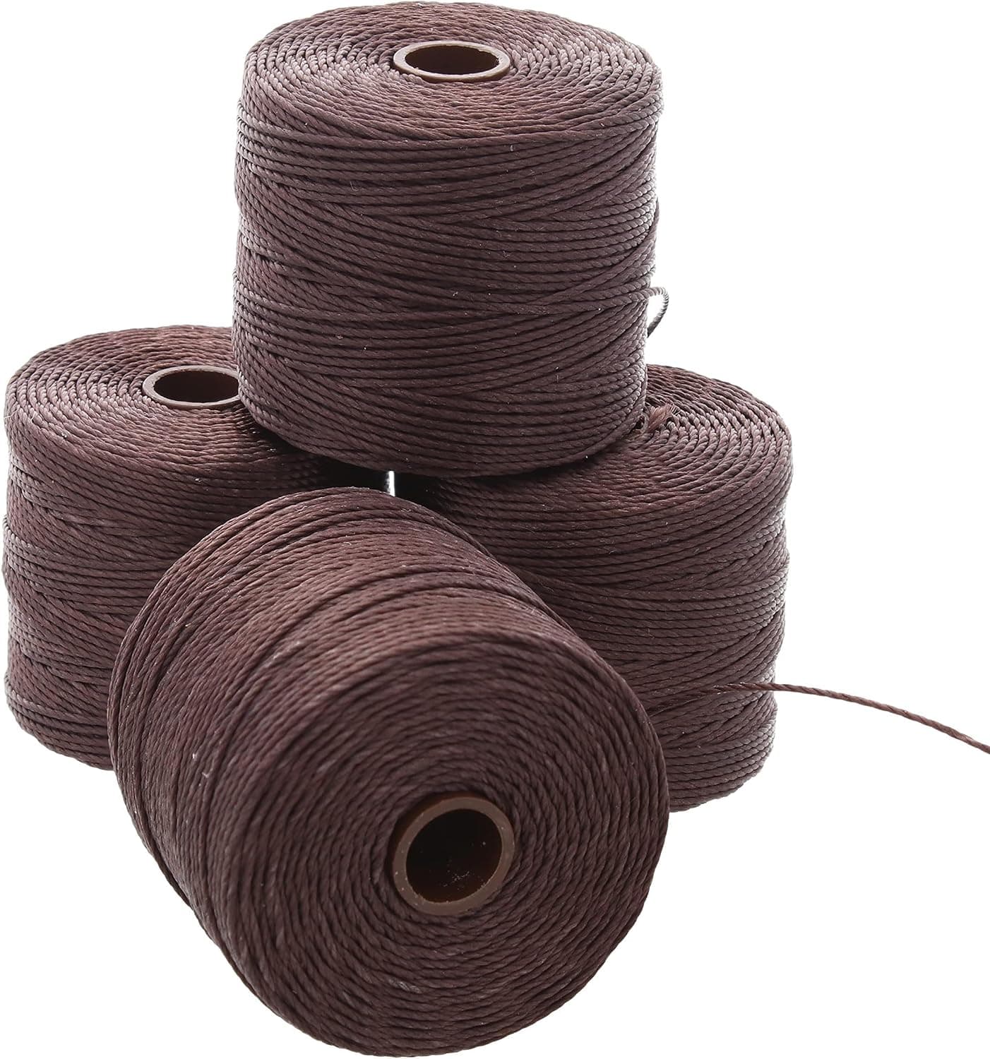 The Beadsmith S-Lon Bead Cord .5mm Twisted Nylon Cord for Stringing 4 Spools Winette Color TEX210 77 Yards per Spool