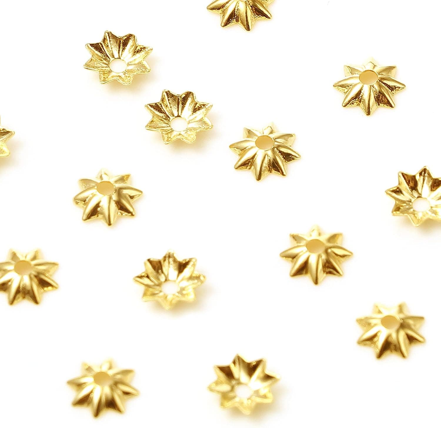 DoreenBeads 14K Gold Filled Star Bead Caps Findings 5mm Gold Spacer Beads Fit for 6mm Beads