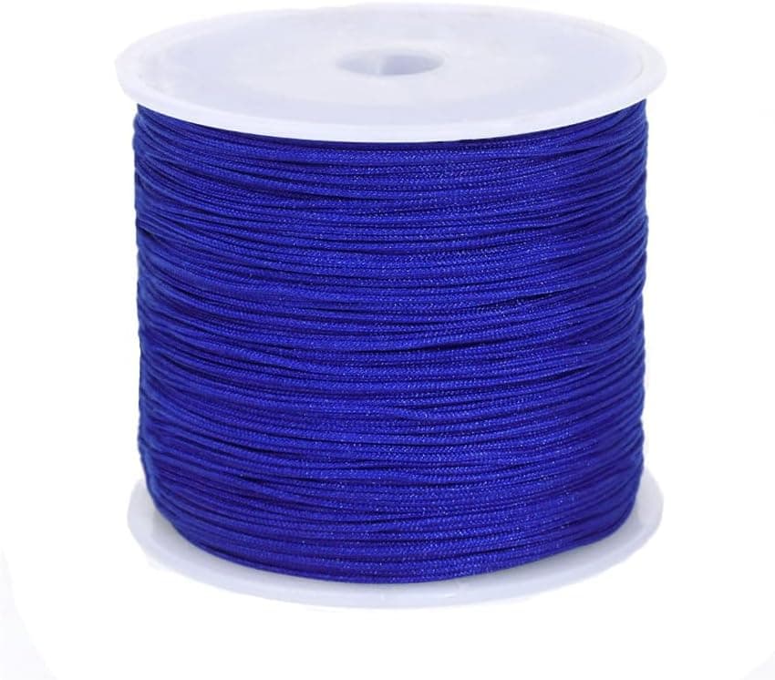 Xiezyu 0.8mm Nylon Cord Thread Beading String for Macrame Bracelets Chinese Knotting Necklaces Jewelry Making 109 Yards Royal Blue
