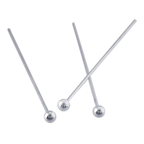 20pcs Adabele Real Sterling Silver Ball Head Pins 50mm/2 inch, 22 Gauge