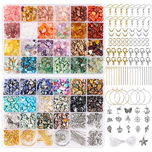 Quefe 40 Colors Crystal Beads for Jewelry Making Crystal and Gemstone