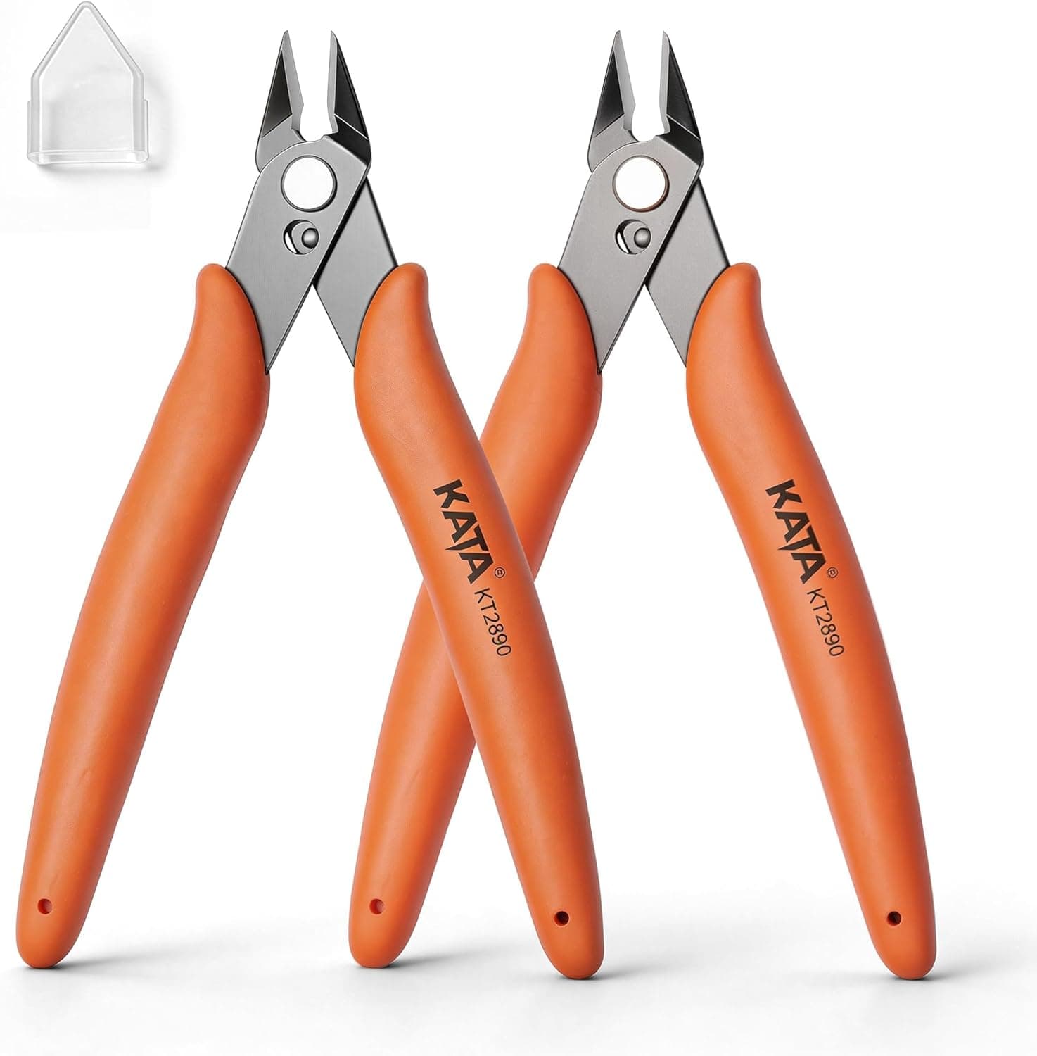KATA Micro Wire Cutters Pliers: Precision Flush Cutter Tool for Jewelry Making, Hobby Models, Electronics - 2-Pack