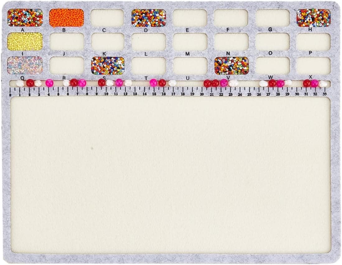 BENECREAT Large Rectangle Felt Beading Mat with Centimeter Alphabetic Scale, 14.4 x 11 Inch