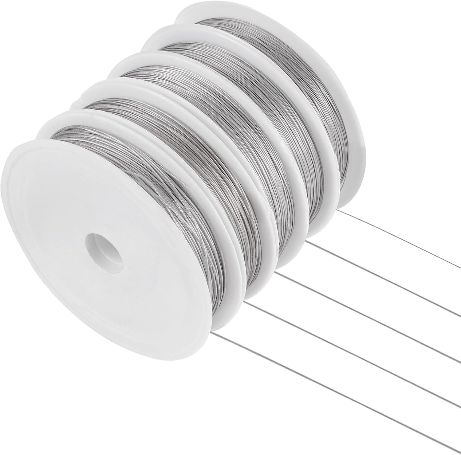 Sparkeads Tiger Tail Wire Stainless Steel Beading Craft Wires 5 Sizes Flexible String for Necklace Bracelet Charm Jewelry