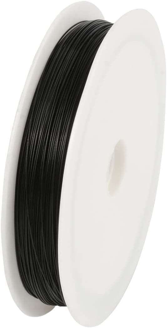 Stainless Steel Wire Tiger Tail Beading Wire 0.35/0.38/0.45mm - Durable Jewelry Making Finding (Black, 0.3mm Length 30M)