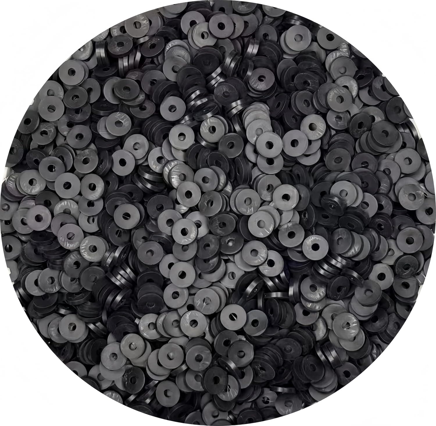 3000pcs 6mm Clay Beads for Bracelets Making - Heishi Polymer Flat Disc Spacer Clay Bead for Jewelry Earring DIY Crafts (Black)