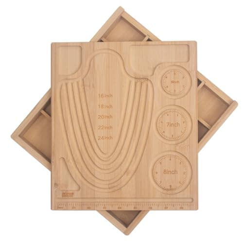 Bead Organizer Box with Bead Board, Necklace Bracelet Making, 17-Grid